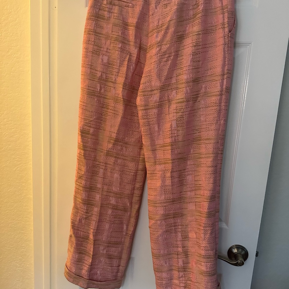 Banu Paris wide leg pink satin tweed trousers - Picture 7 of 7